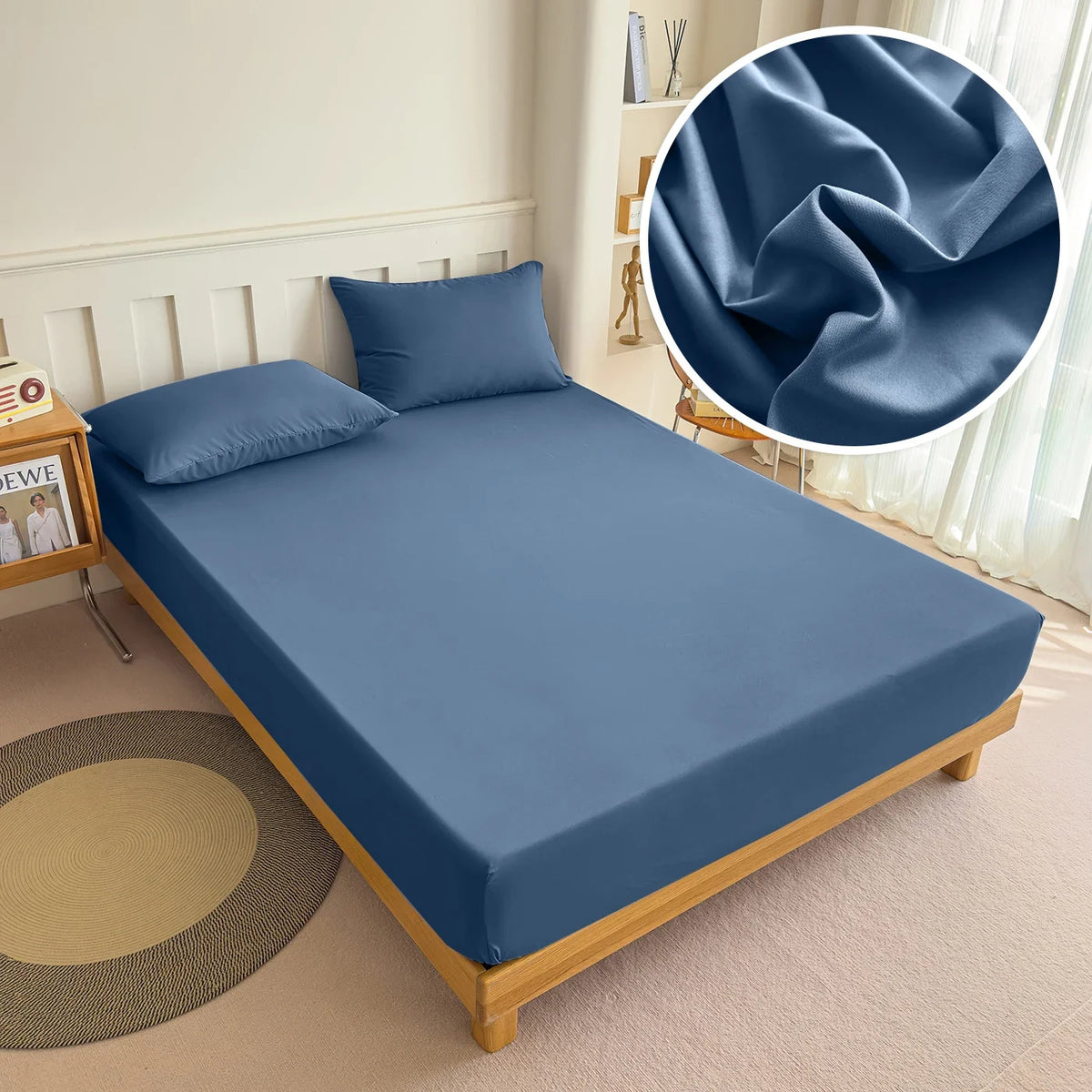 90/120/150/180x200 Fitted Bed Sheet with Elastic Band Solid Color