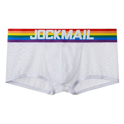 JOCKMAIL Boxershorts Men Boxers Male Underwear Man Panties Sexy Cotton Soft Short Boxer Mesh Mens Hombre Cueca Gay Underwear