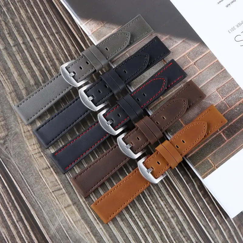 Suunto Race, Vertical & 9 Peak Leather Band with Stitching Options