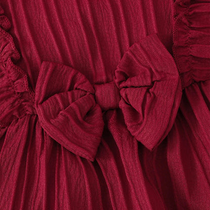 Baby Girl's Sleeveless Dress Solid Color Ruffled Edges Fashion Summer