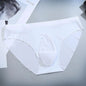 Sexy Men's Panties Ice Cool Breathable Semi Transparent Brief Solid Color Middle Waist Underwear Pump Man Bulge Pouch Briefs