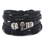Modyle Multi-layer Gothic Leather Bracelet Set Punk Viantage Wings Charms Handwoven Bracelets for Men Jewelry Gifts