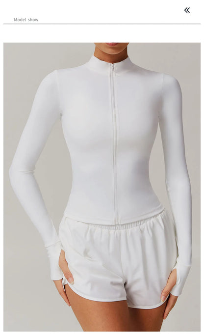 Women Zip Long Sleeve Sports Jacket