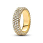 Hot selling 925 sterling silver exquisite gold series ring, sparkling heart-shaped crown ring, fashionable charm jewelry gift
