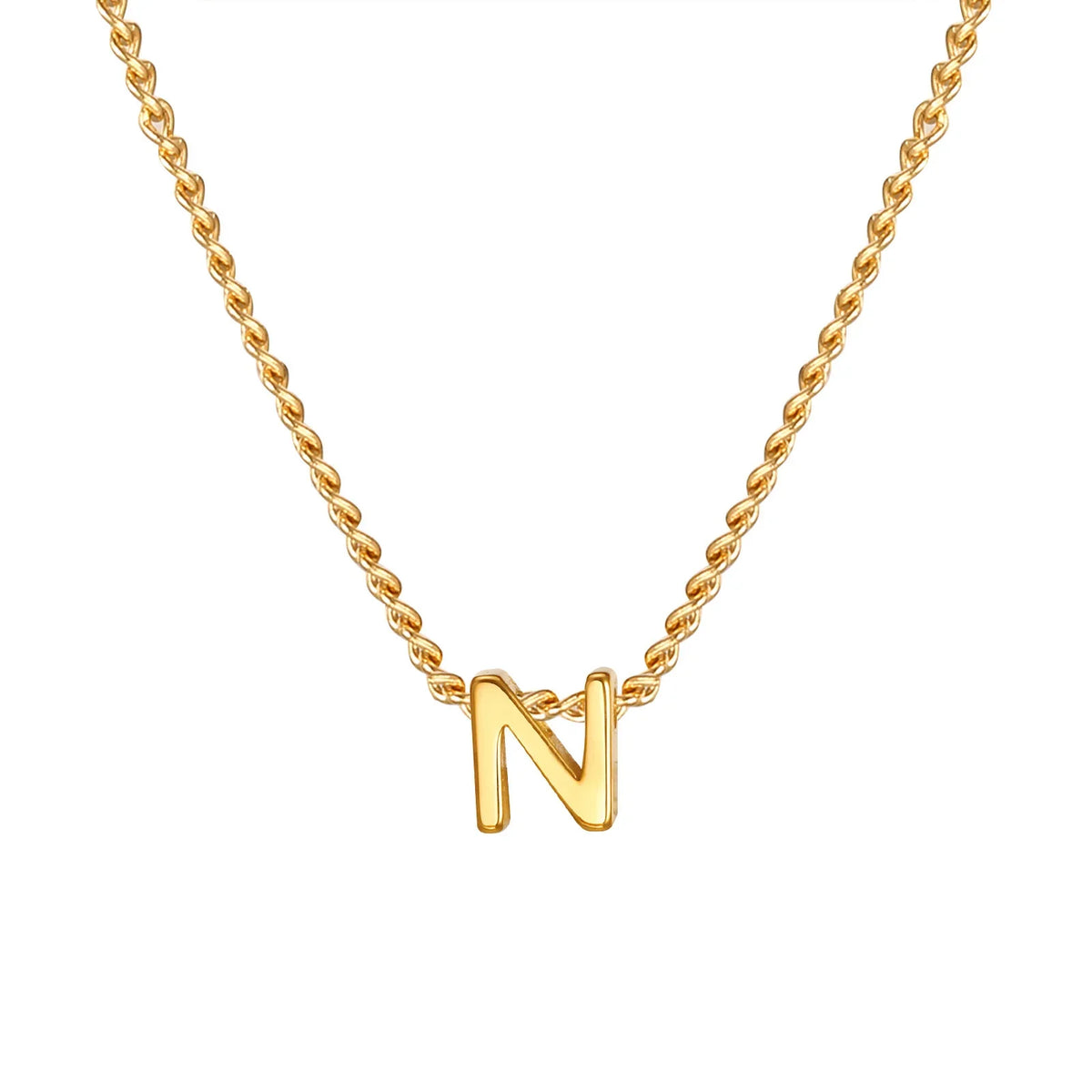 Vnox Chic Tiny A-Z Letters Necklaces for Women Girls, Gold Color Stainless Steel Initial Chokers,Small Pendent Necklaces Jewelry