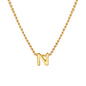 Vnox Chic Tiny A-Z Letters Necklaces for Women Girls, Gold Color Stainless Steel Initial Chokers,Small Pendent Necklaces Jewelry