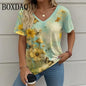 Plant Flowers 3D Print T Shirt For Women 2025 Summer Retro Short Sleeve Shirts Casual Tie Dye Butterfly Loose Plus Size Tops 8XL