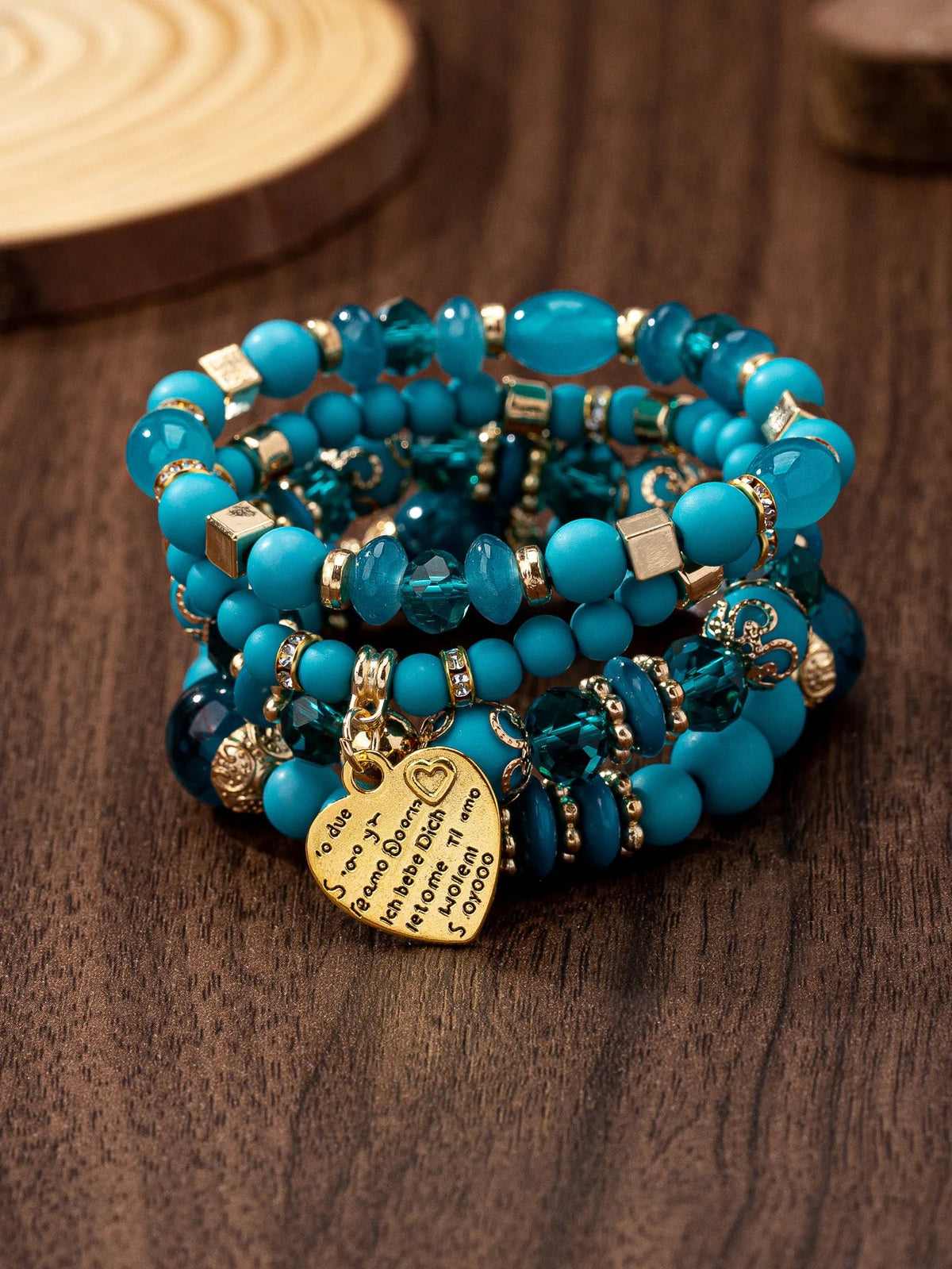WG Bracelet Stackable Bead Bracelets Ladies Mens Stretch Multilayer Bracelet Set Multicolor Jewelry Earrings Bracelet Set