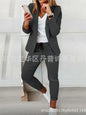 2 Piece Women's Autumn Winter Suit Fashion Slim Fit Lace-Up Small Feet