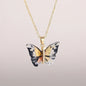 Huitan Butterfly Pendant Necklace for Women Fashion Party Daily Cute Animal Accessories Inlaid Bright CZ Versatile Lady Jewelry
