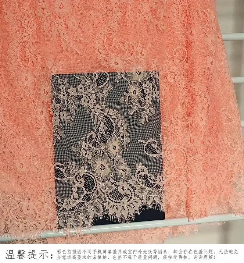 3Meters/lot Off White French Chantilly Lace Fabric , Eyelash Embroidery Lace Craft Bridal Veil Lace Accessory 150cm Width