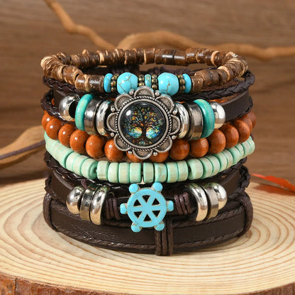 Vintage Casual 6 Pc/set Handmade Men Women Bracelets