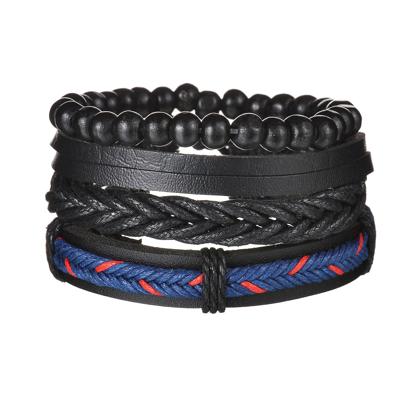 MeMolissa New Fashion Braided Wrap Leather Bracelets for Men High Quality Vintage Charm Wood Beads Ethnic Tribal Wristbands