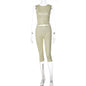Women Polka Dot 2 Piece Outfit Sleeveless Crew Neck Crop Tank Top High Waist Capri Leggings Matching Sets Y2K Streetwear Co Ord
