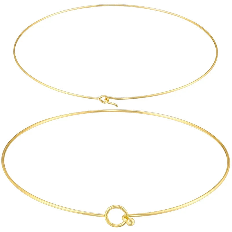 316L Stainless Steel Heart Round Adjustable Collar Women's Necklace Simple Open Neck Metal Jewellery Accessories: VL534 VL535