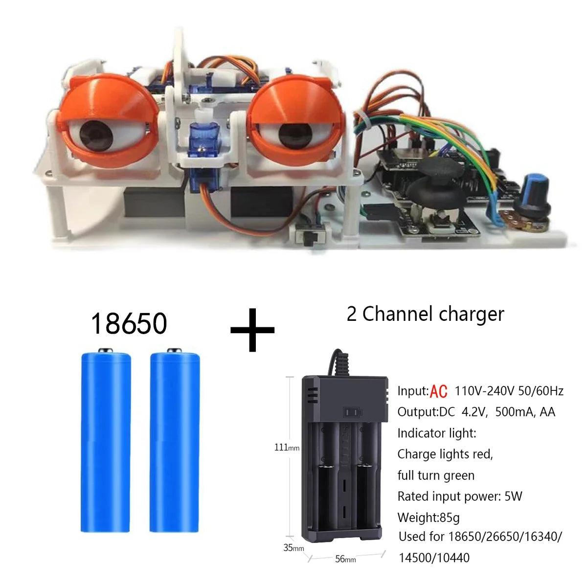 ESP32 APP Control & Joystick Control SG90 Robotic Eye for Arduino, 3D Printed DIY Programmable Robot Kit