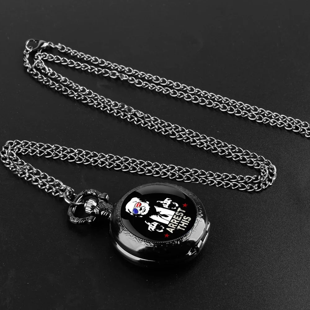 Trump Victory Pendant Quartz Pocket Watch – Collectible Souvenir Timepiece