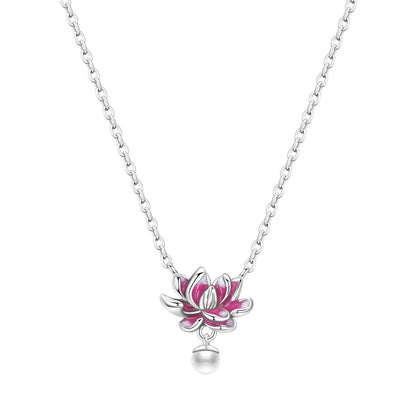 Romantic Pink Crown Heart Pendant Necklace Genuine 925 Sterling Silver Elegant Fine Jewelry for Women Wedding Holiday Presents