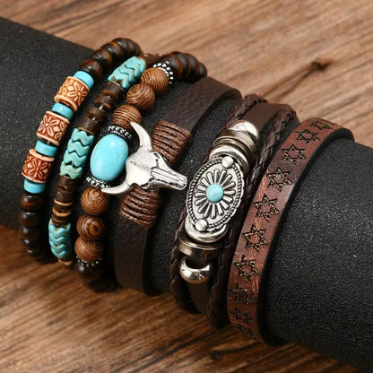Vintage Casual 6 Pc/set Handmade Men Women Bracelets