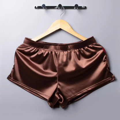 Mens Pajamas Shorts Homewear Smooth Silky Underwear Men Sleep Bottoms Loungewear Boxer Shorts Men Underpants Boxers