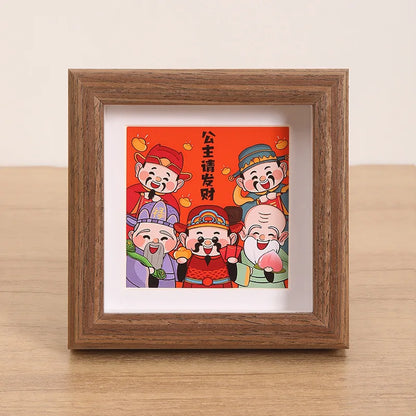 10*10cm Picture Frame Natural Woodgrain Wall Hanging Large Picture Frame for Photos Posters Art Prints（random Style）