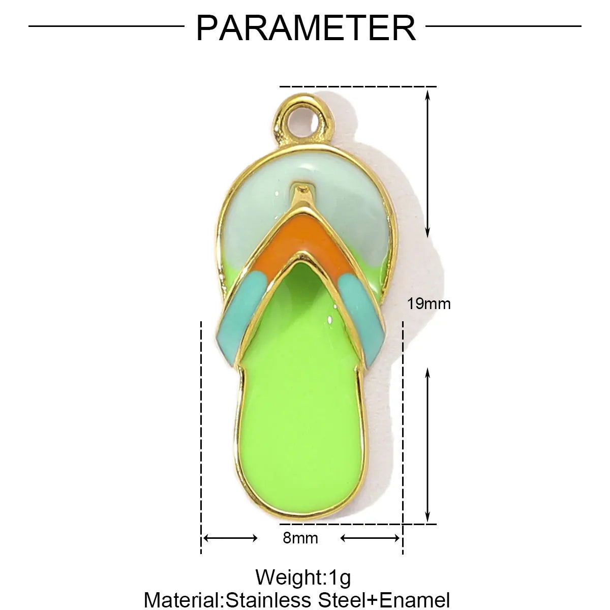 3pcs/Lot Stainless Steel Enamel Plam Flip Flop Shell Diy Charm Women Watermelon Strawberry Necklace Pendant Summer Ocean Jewelry