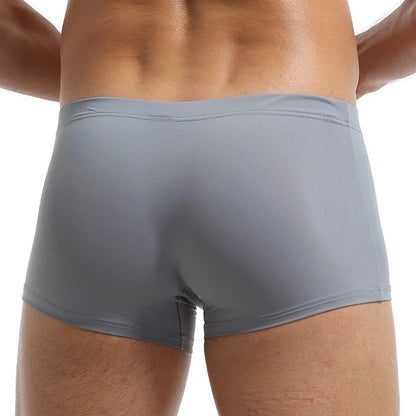 Men's Ice Silk Boxers Breathable Panties Male Large Ultra Thin Boxer Shorts Sexy Underwear