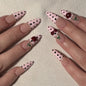 3D Lemon Blue White Striped French Nail Art Summer Chic Short Round False Nails Detachable Finished Fake Nails Press on Nails