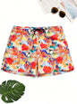 Men's High-Tech 3D Printed Aloha Shorts - Realistic Jungle Foliage & Exotic Hibiscus Designs for Poolside & Streetwear