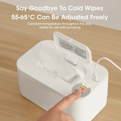 Baby Wipe Warmer Heater with LED Display Wet Towel Dispenser Portable