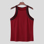 Men’s Patchwork Knit Tank Top Streetwear