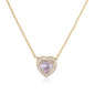 HECHENG Luxury Colored Crystal Heart Pendant Ocean Heart Necklace Brass Golden Plated Material Women's Wedding Necklace