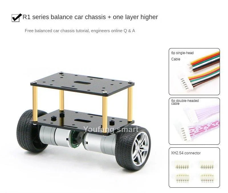 2WD Self-Balancing Robot Car, Encoder Motor, 2-Layer Car with PID & LQR Adjustment for Arduino, Programmable DIY Robot Kit