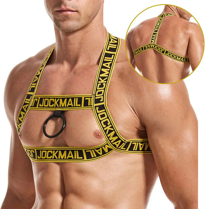Man Harness Sissy Fetish Man Rave Costumes Lingerie Sexy Men Strap Shoulder Bondage Chest  Elastic Belt Erotic Hombre Hollow
