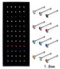 40/60pc Stainless Steel Straight L Nose Stud for Women Nose Ring Set