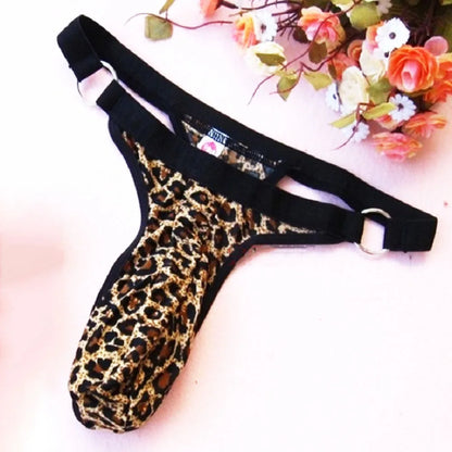 Leopard Men's Chastity Briefs Bondage Stripper Sexy Thong Mens Erotic Panties lover game Male G-String Adult game Sex Toys Panty