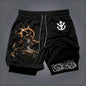 Dragon Ball Men's Double-layer Shorts Son Goku Summer Japanese Anime Fake Two-piece Sports Fitness Quick-drying Shorts