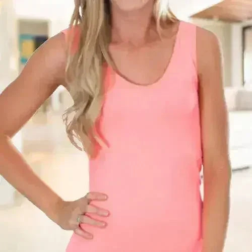 Truly Contagious Extra Long Layering Scoop Back Tank Top