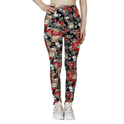 Floral Print High Elasticity Fashion Leggings