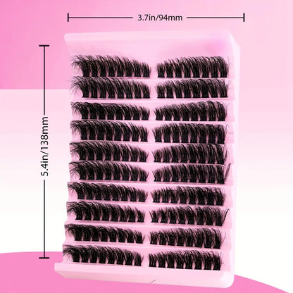 200/720PCS Eyelash Cluster Kit | Soft Fluffy Long-Lasting | Beginner-Friendly Easy Apply | Daily & Party Makeup