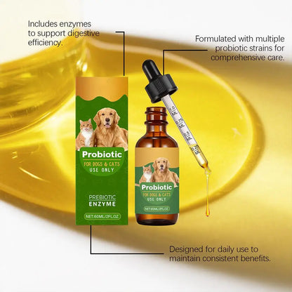 60ML Pet Nutrition Supplement Probiotic Drops Containing Enzymes Used For Pet Digestion And Immune Daily Health Supplement