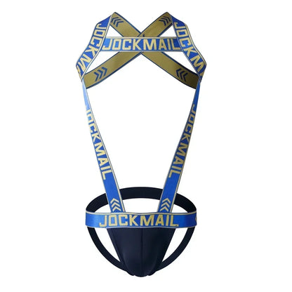 Men's Jockstrap Underwear Bodysuit Suspender Jumpsuits Sexy Lingerie Men Harness Hollow Out Bondage Elastic Hole Erotic Costume