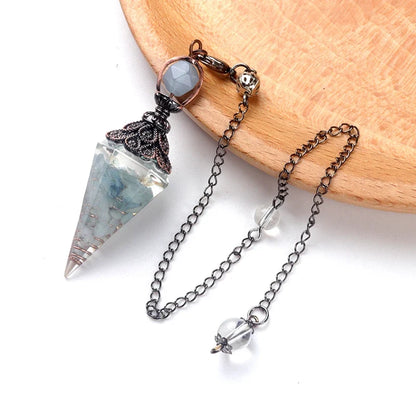 Natural Stone Spirit Pendulum Pendant Latticed Chain
