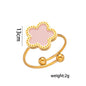 14K Gold Plated Stainless Steel Necklace Woman Five Leaf Petals Double
