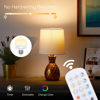 GGbingo Rechargeable LED Smart Bulb E27 USB Control Color Temperature 15 Brightness Levels RGB Timer Function with Remote