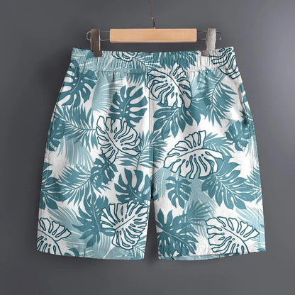 Men's Hawaiian 3D Plant Summer Pattern Beach Shorts Quick Dry Outdoor Casual Sports Shorts Fashion Men's Shorts