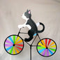 Three-dimensional Cartoon Animal Riding Windmill Cartoon Modelling Standing Pole Bicycle Wind Spinners Wind Spinners Lawn