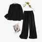 ZANZEA  2024 Fashion Women Loose Pants Sets Long Sleeve Shirts Wide Leg Pants Lady Casual Office Outfits Tracksuit Streetwears