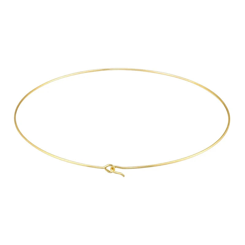 316L Stainless Steel Heart Round Adjustable Collar Women's Necklace Simple Open Neck Metal Jewellery Accessories: VL534 VL535