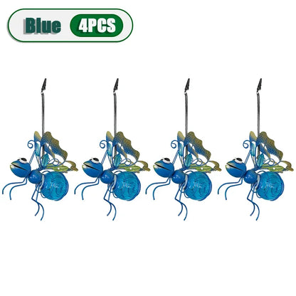 5PCS Solar-Powered Hanging Metal Ladybug Light  Garden Decor  Lady Sculpture with Bouncy Springs Summer Outdoor Art Decorations